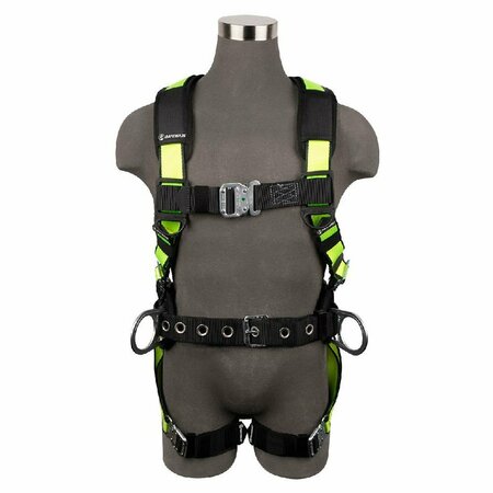 SAFEWAZE PRO Construction Harness: 3D, QC Chest, QC Legs, Free Floating Waist Pad PRO53